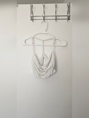 Women's White Draped Cami Crop Top